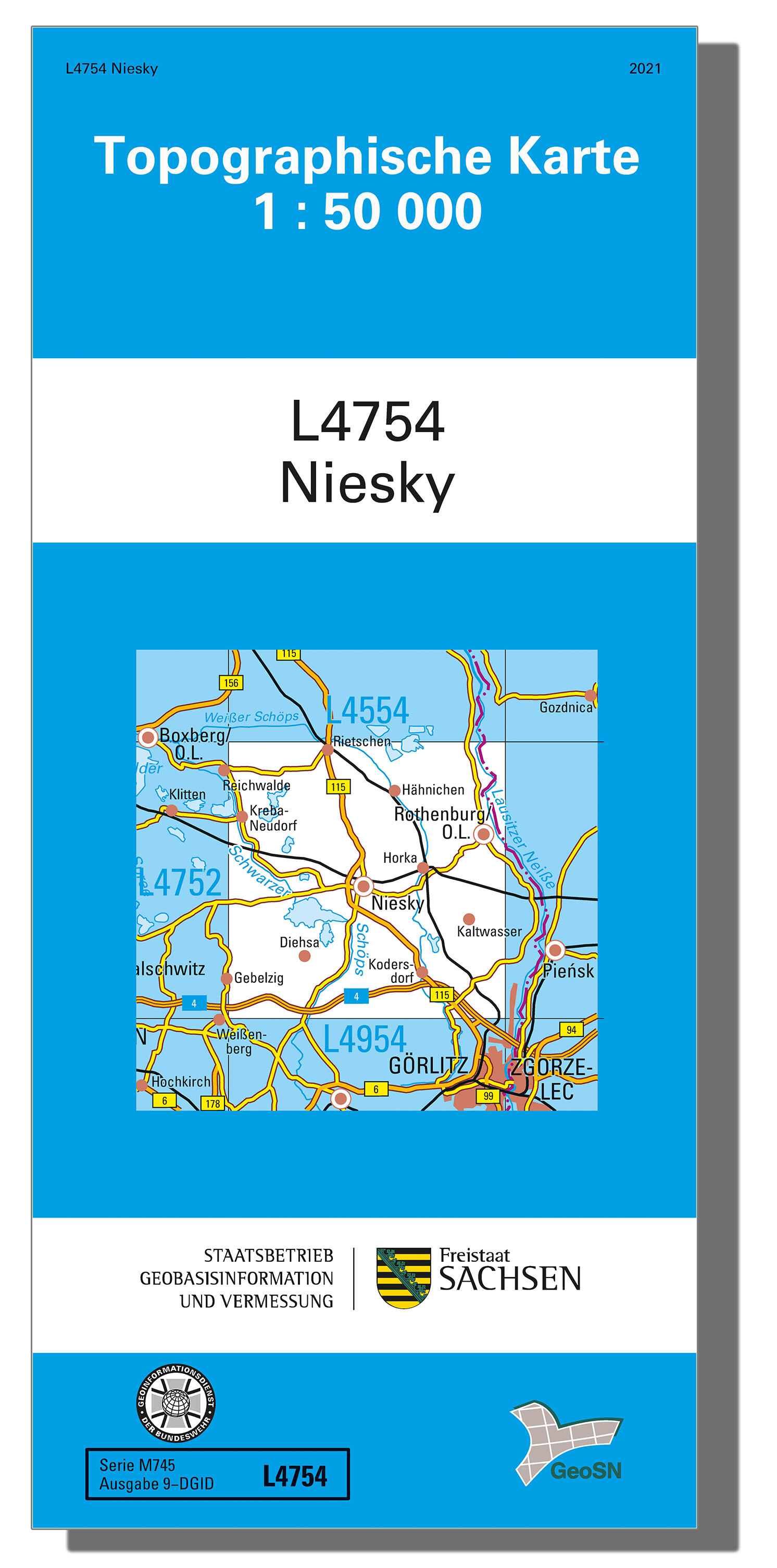 Kartencover der Karte 1:50 000 Region Niesky