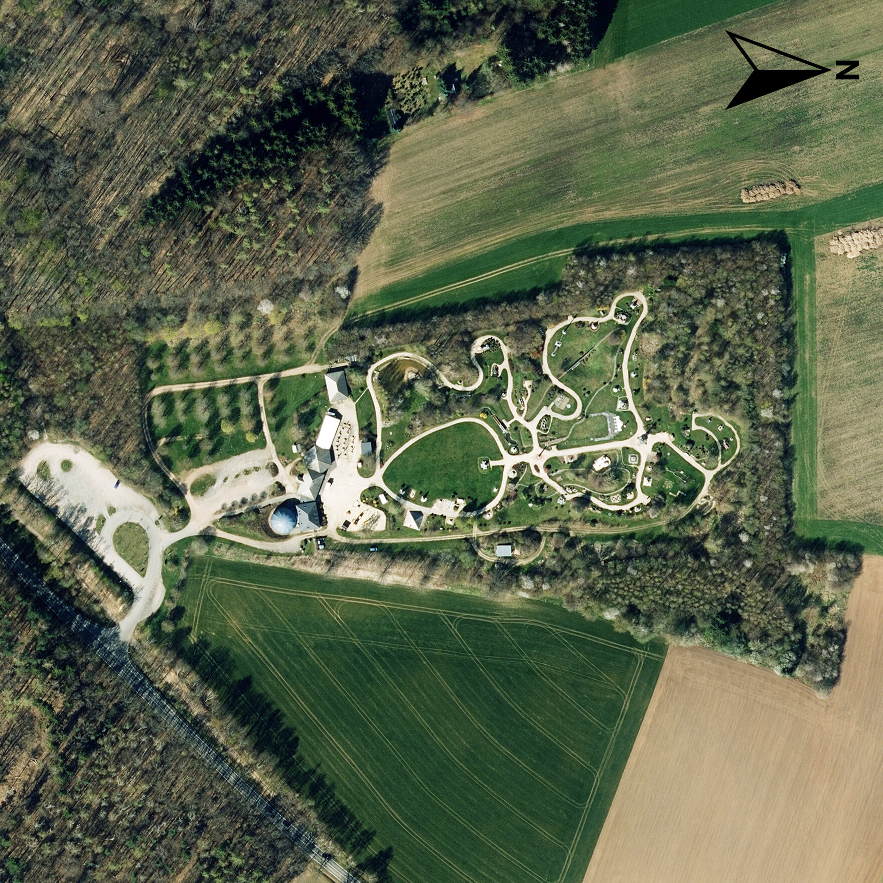 Luftbild der Miniwelt in Lichtenstein