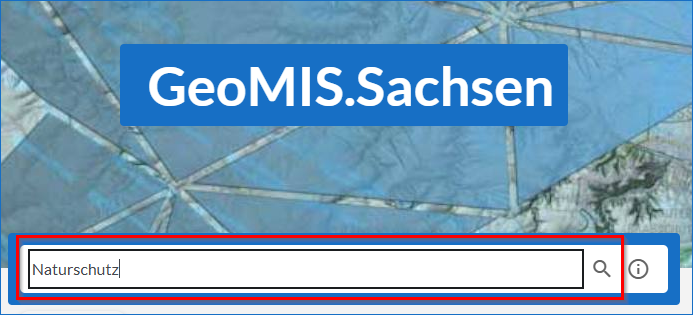 GeoMIS.Sachsen - Suchfeld für Recherche nach Geodatendienst