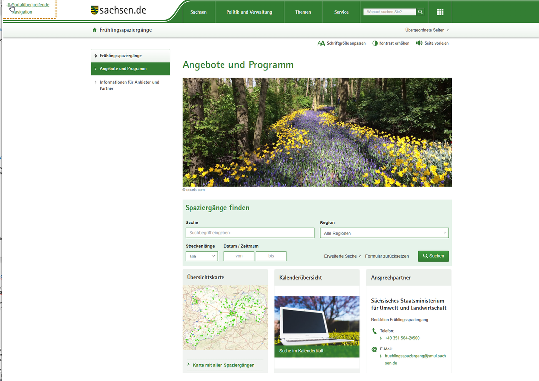 Verlinkung der Karte auf der Webseite