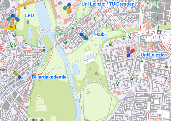 Einzelpunkte mit Einblendung des Namens