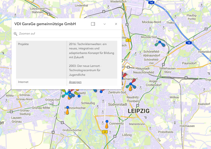 Detailansicht Sachdaten-Layer