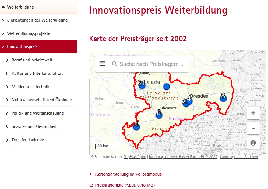 Einbindung/Verlinkung der Karte auf der Webseite