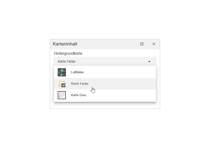 Kartenviewer: Auswahl der Hintergrundkarte