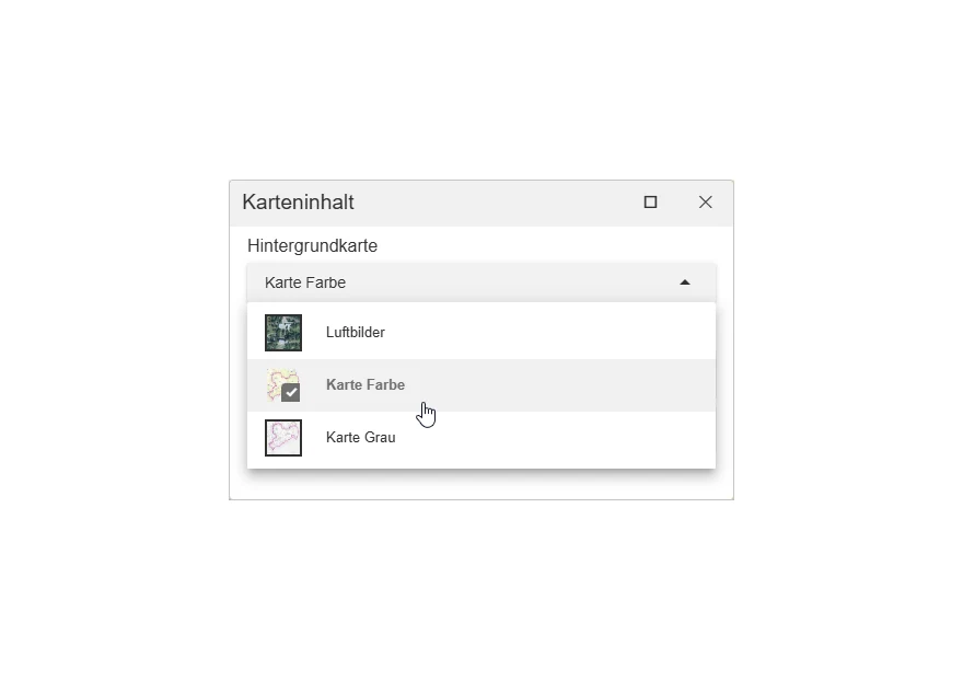 Kartenviewer: Auswahl der Hintergrundkarte