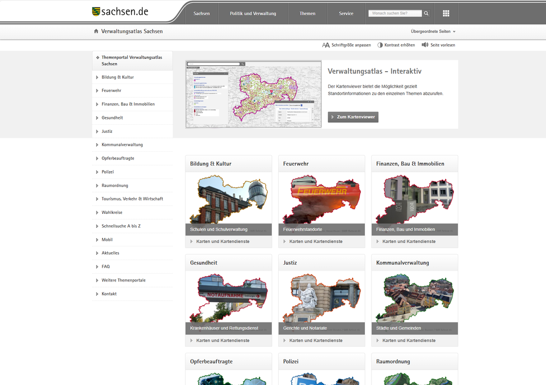 Themenportal Verwaltungsatlas: Themenübersicht