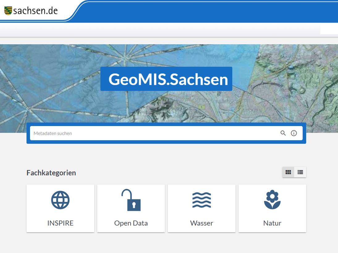 Screenshot Startseite GeoMIS.Sachsen