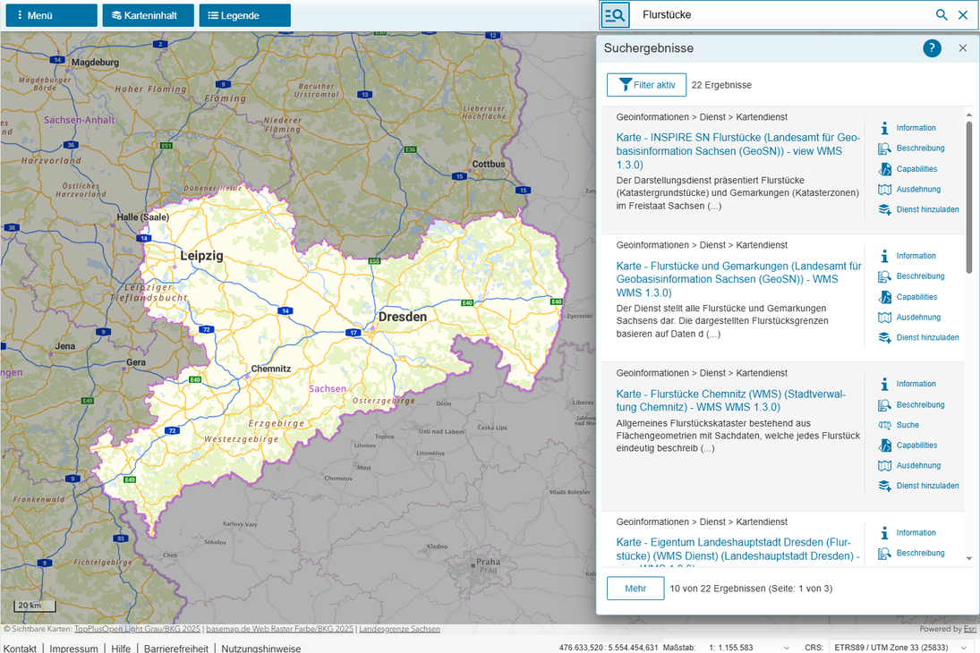 Hinzuladen von Geodatendiensten im Geoviewer