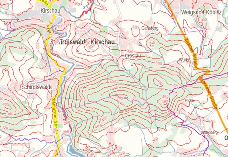 Digitales Höhenmodell bei Schirgiswalde-Kirschau