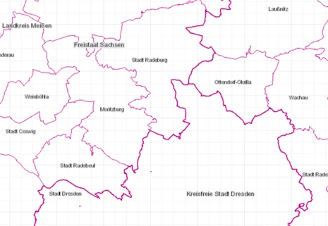 Grenzkacheln der umliegenden Städte von Dresden