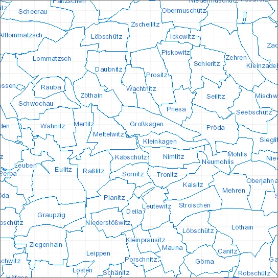Ausschnitt der Grenzen kleiner Orte