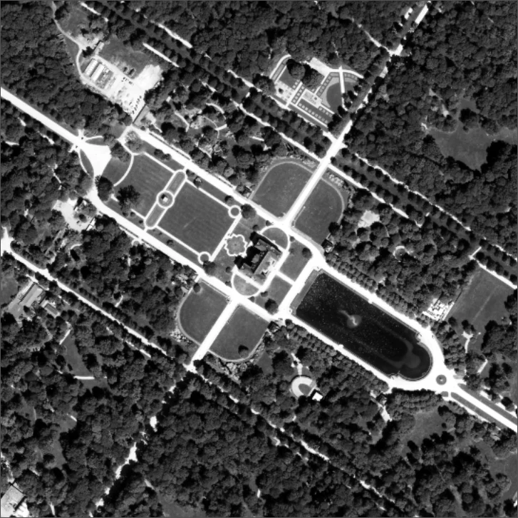WMS Ausschnitt eines Schwarz-Weißen digitalen Orthophotos