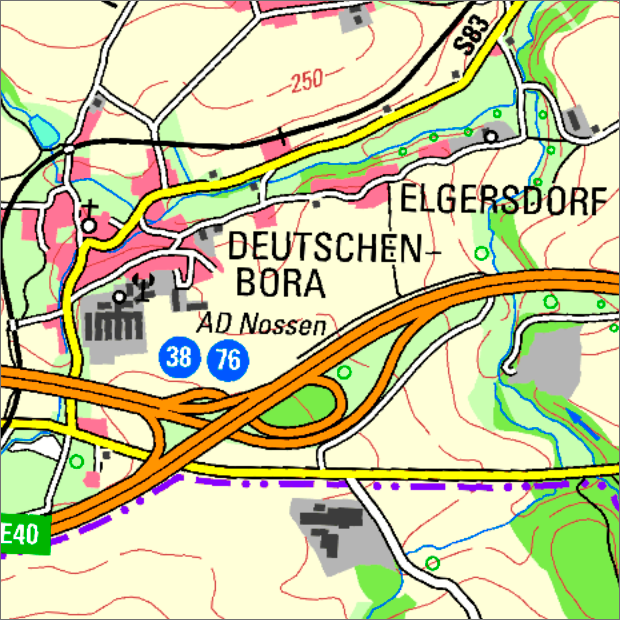 Ausschnitt Geoportal Digitale Topographische Karten (DTK) Historisch 2008 - 2012