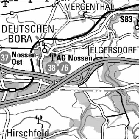 Ausschnitt Geoportal WMS Topographische Karten in Graustufen