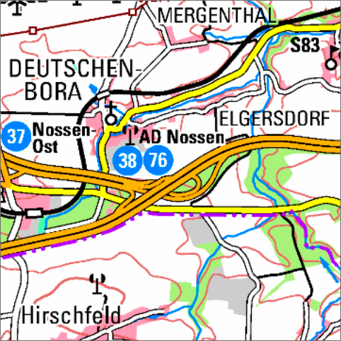 Ausschnitt Geoportal WMS Topographische Karten 