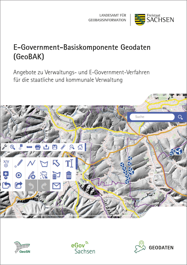 Titelseite Broschüre E-Government-Basiskomponente Geodaten für die Verwaltung