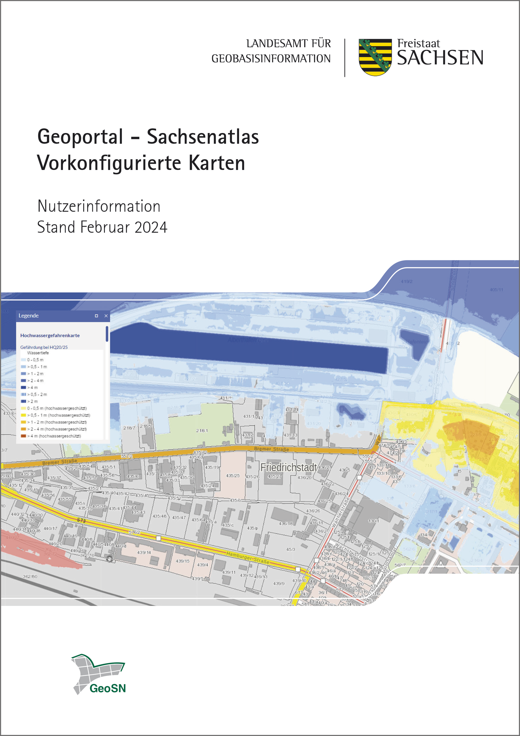 Titelseite Broschüre Geoportal Sachsenatlas - Vorkonfigurierte Karten