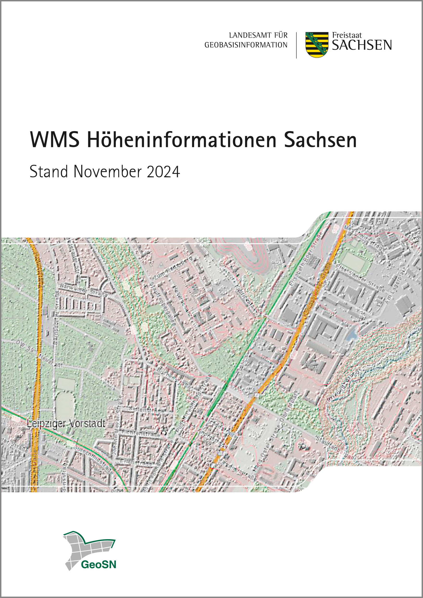 Titelseite Broschüre WMS Höheninformationen Sachsen
