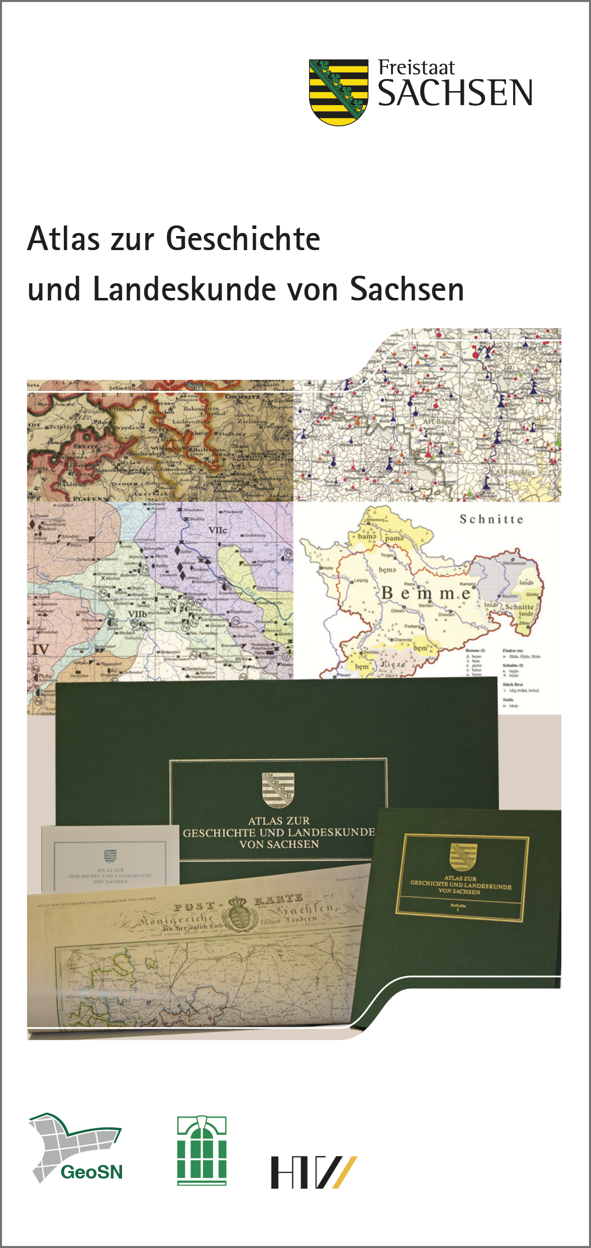 Titelseite Faltblatt Atlas zur Geschichte und Landeskunde Sachsen