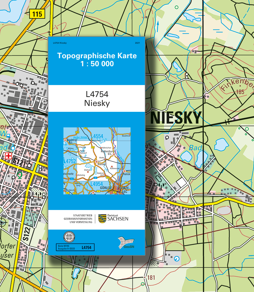 Cover der topographischen Karte im Maßstab 1:50000 von Niesky.