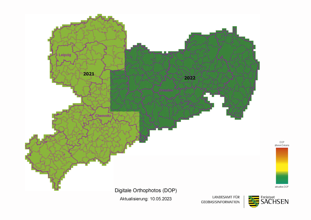 Übersicht DOP Bildflug 2022