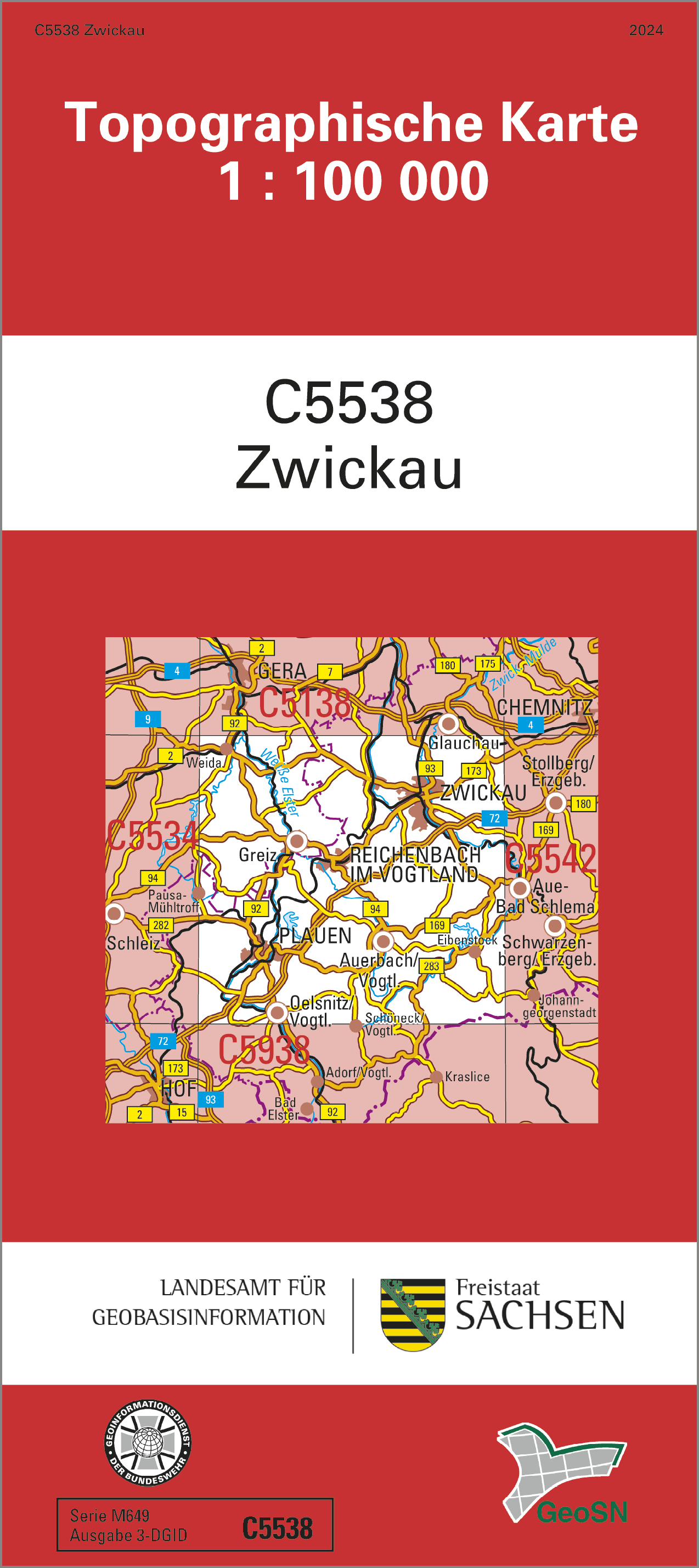 Cover der Karte C5538 Zwickau 1: 100 000