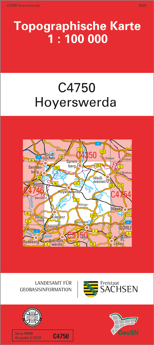 Cover der Topographischen Karte 1 : 100 000 Hoyerswerda