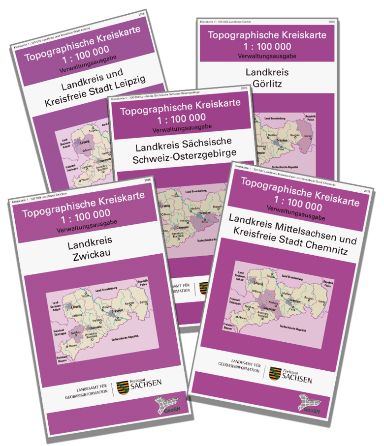 Kreiskarten 1:100 000 verschiedene