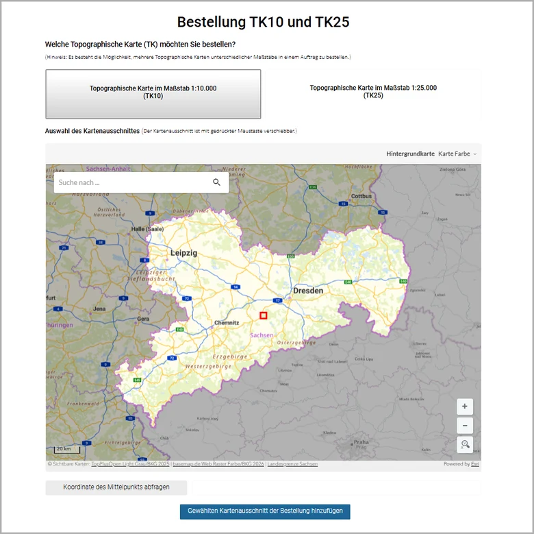 Screenshot Bestellapp TK10 und TK25