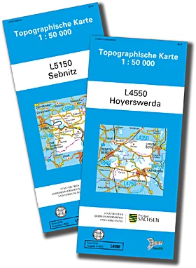 Topographische Karte von Hoyerswerda und Sebnitz