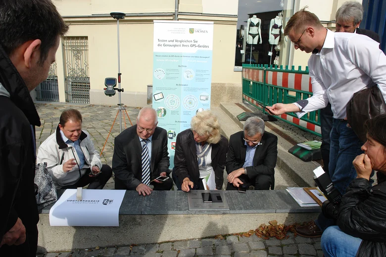 Test der GPS-Genauigkeit der Handys am Referenzpunkt