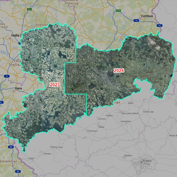 Screenshot Geoportal Sachsenatlas Historische Luftbilder 2023-2024