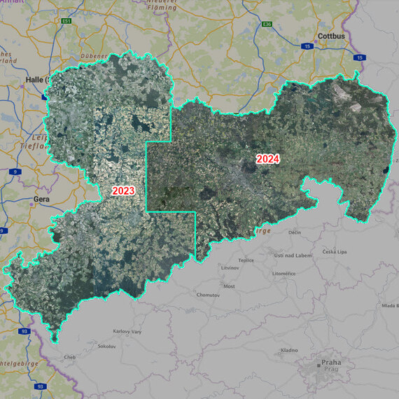 Screenshot Geoportal Sachsenatlas Historische Luftbilder 2023-2024