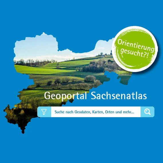 Sachsenkartenumriß mit Foto einer Landschaft