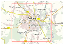 Kartenausschnitt der Stadt Freiberg im Maßstab 1:10000