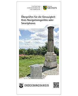 Flyer der Stelle des Referenzpunktes zur Überprüfung der Genauigkeit des Navigationsgerätes oder Smartphones des Erzgebirgskreises
