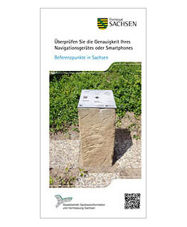 Flyer der Referenzpunkte in Sachsen zur Überprüfung der Genauigkeit des Navigationsgerätes oder Smartphones
