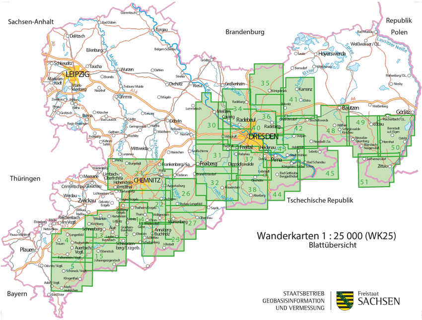 Verfügbarkeit Topographische Freizeitkarten - Geobasisinformation und