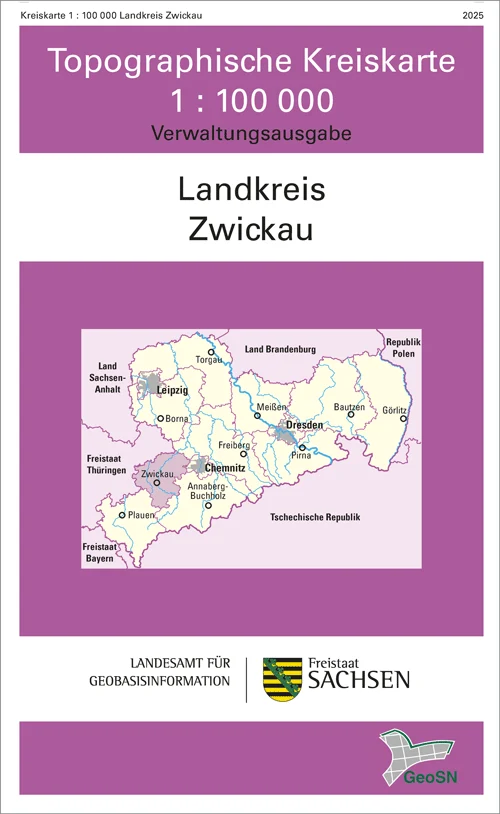 Cover der Kreiskarte 1:100 000 Zwickau