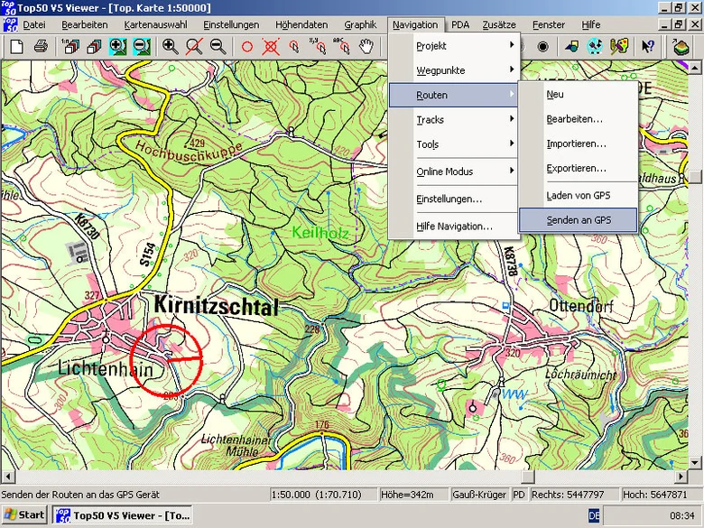 Menü Navigation