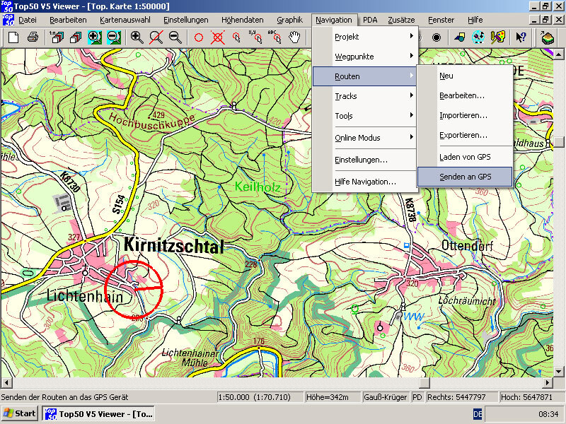 Menü Navigation