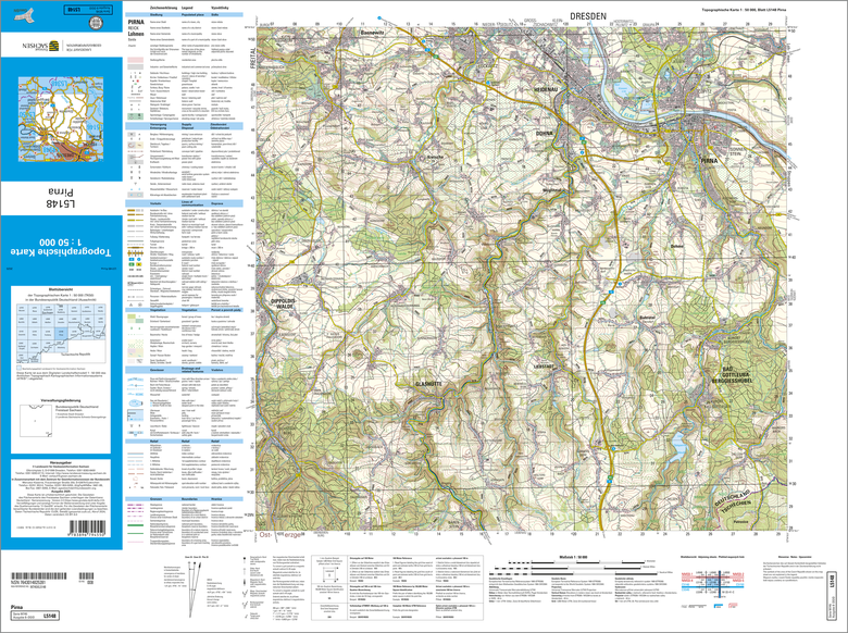 Kartenblatt TK50 L5148 Pirna