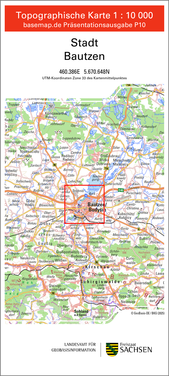 Kartencover bzw. Kartentitel der TK10, Stadt Bautzen