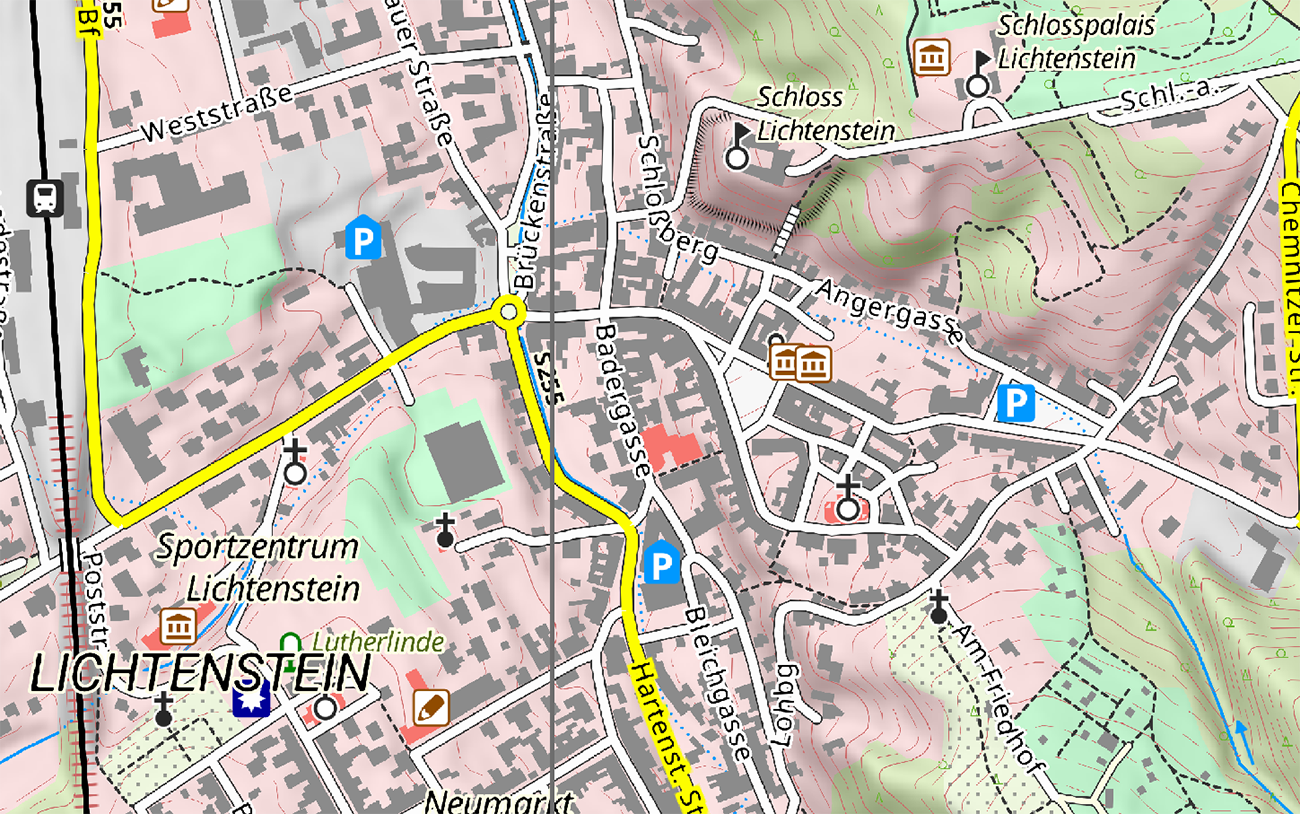 Topographische Karte TK10 5241-NO Lichtenstein/Sa., Kartenausschnitt