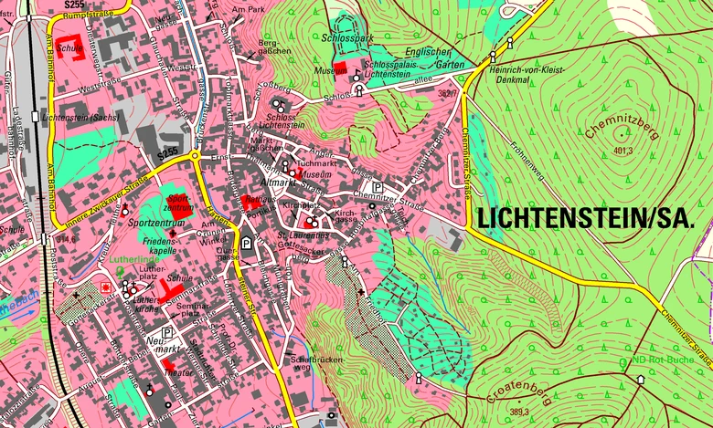 Digitale Topographische Karte DTK10, Kartenausschnitt