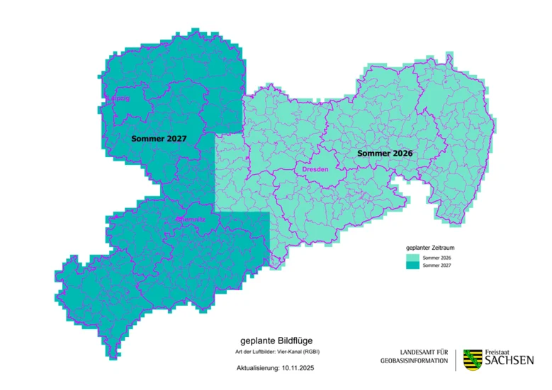 Übersicht zu geplanten Bildflügen