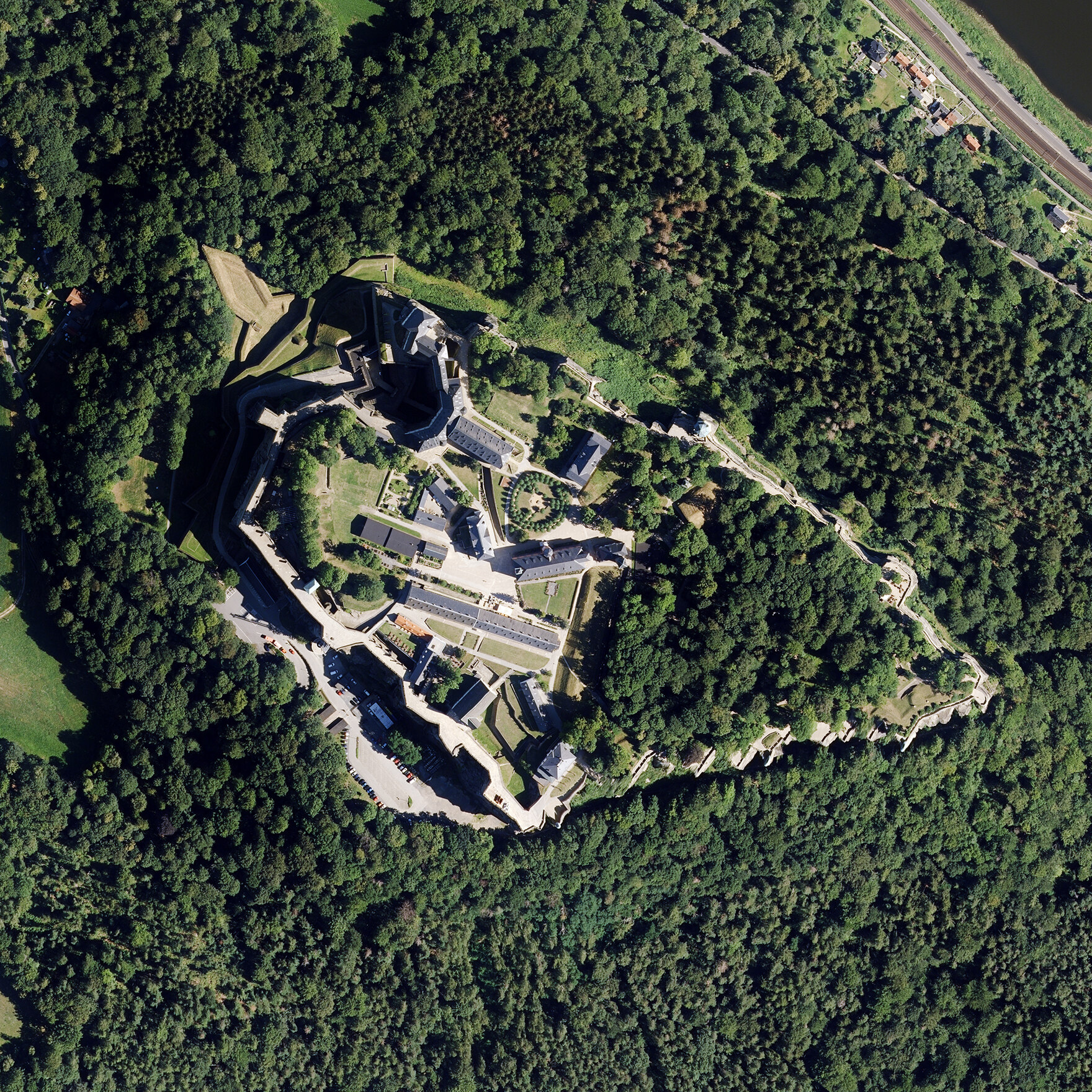Luftbild der Festung Königstein