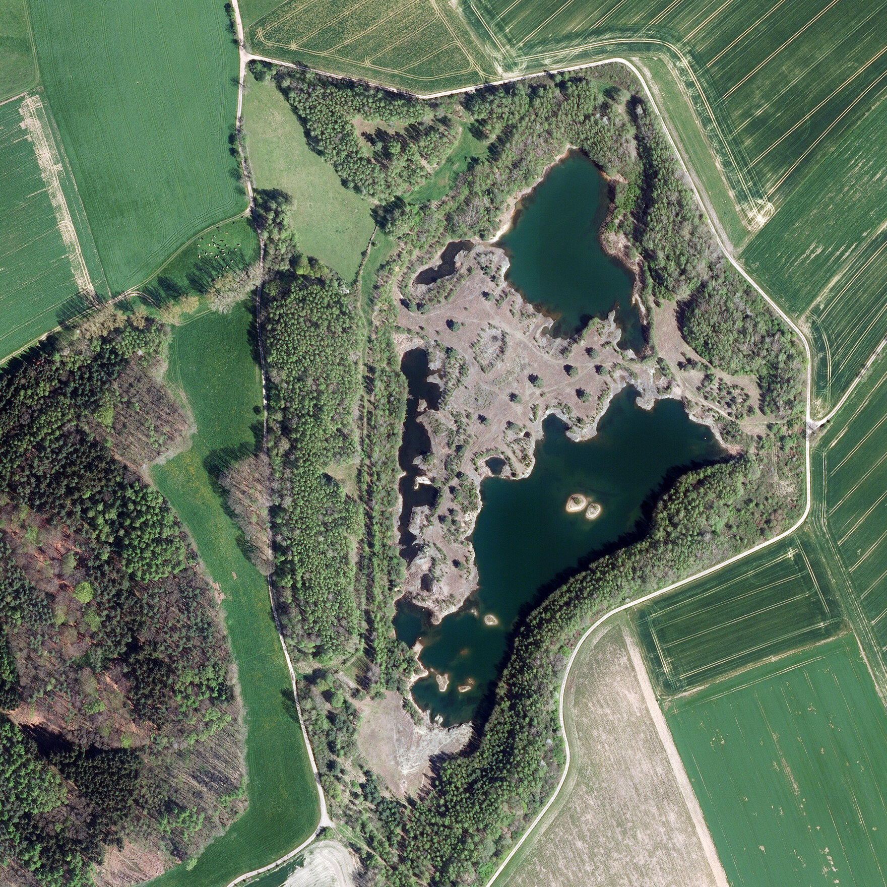 Luftbild des Naturschutzgebietes "Callenberg Nord II"; Landkreis Zwickau