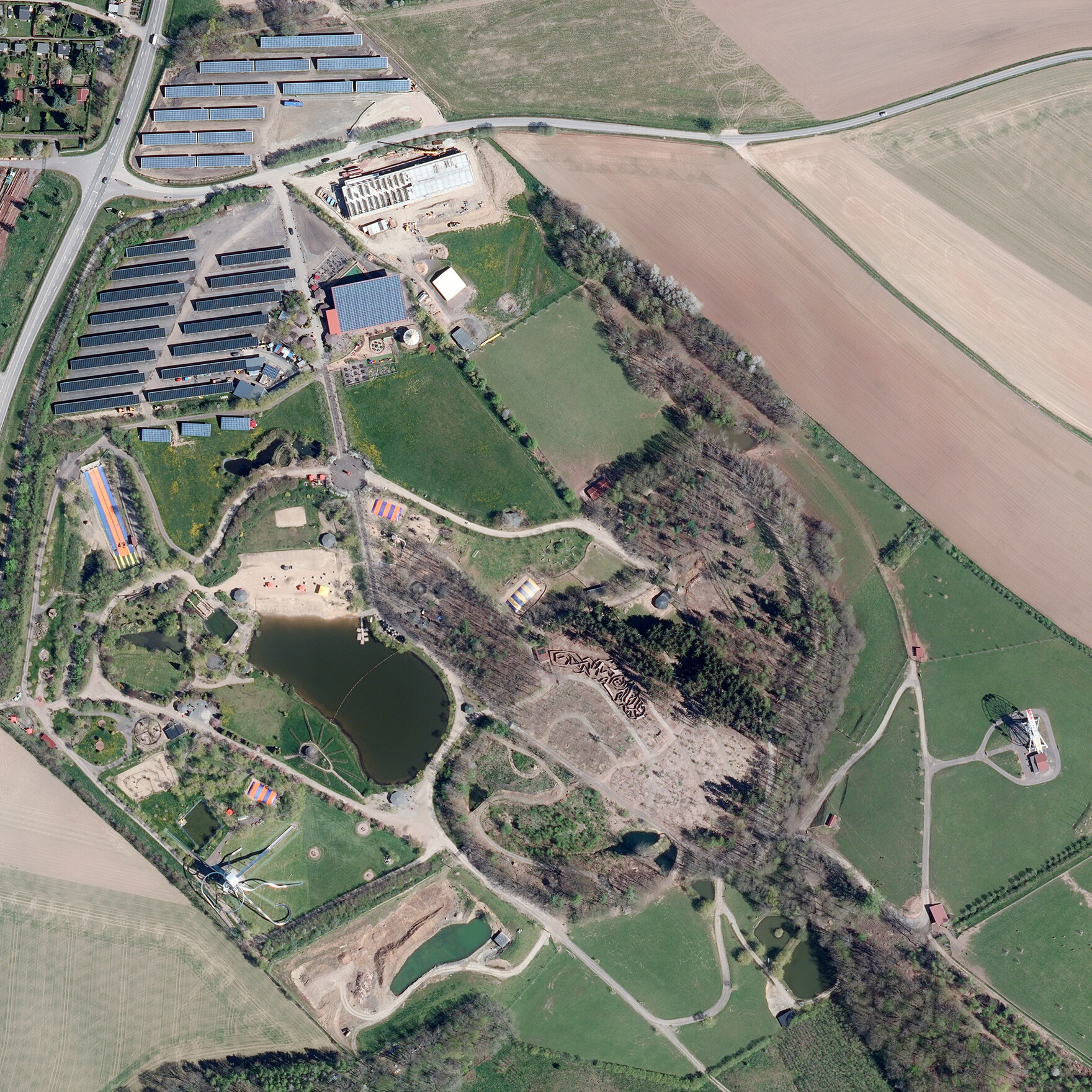 Luftbildaufnahme vom Sonnenlandpark Lichtenau